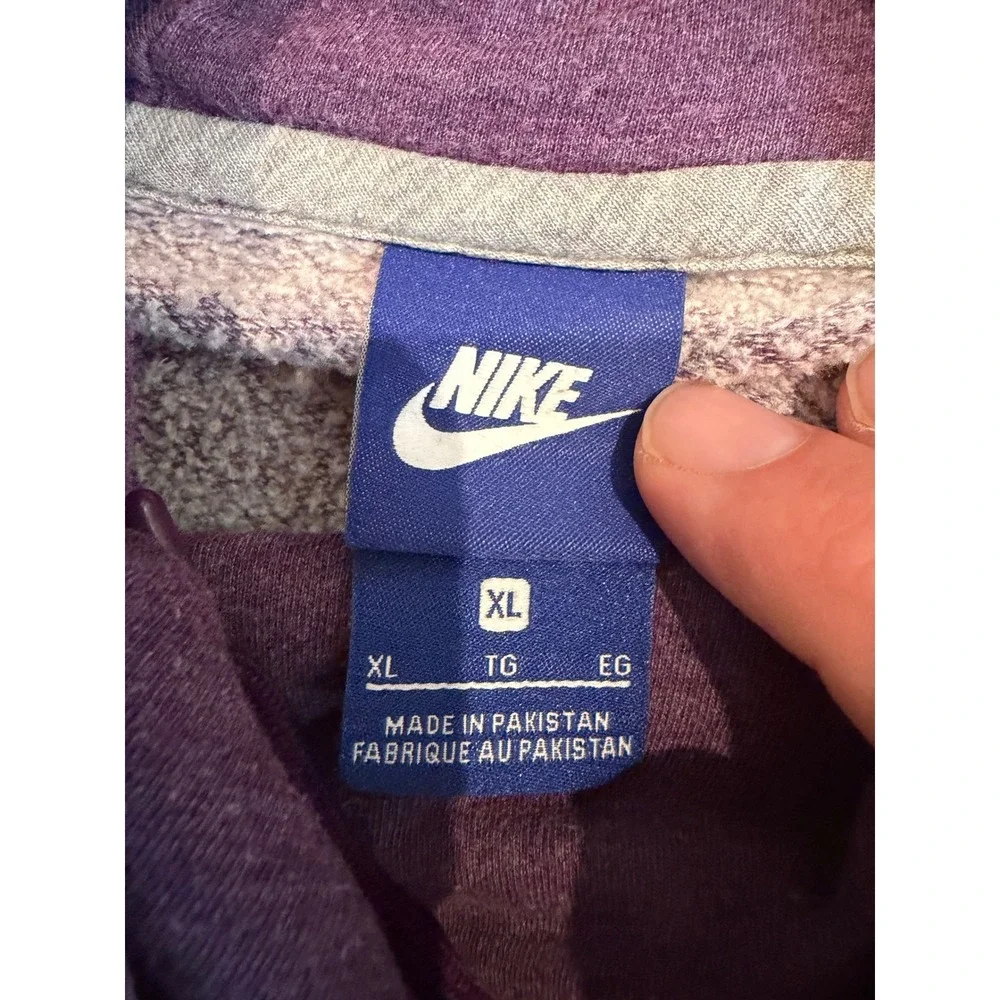 Nike Gym Vintage Funnel Neck Hoodie Purple Heather XL Pullover Women